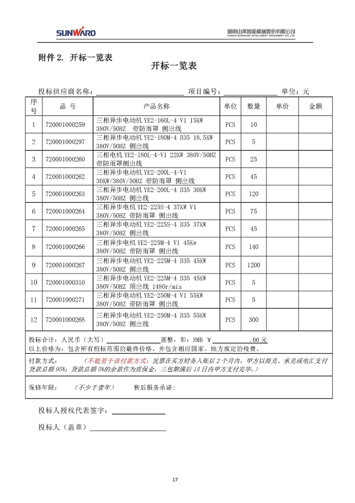 j9国际集团三相异步电动机采购项目