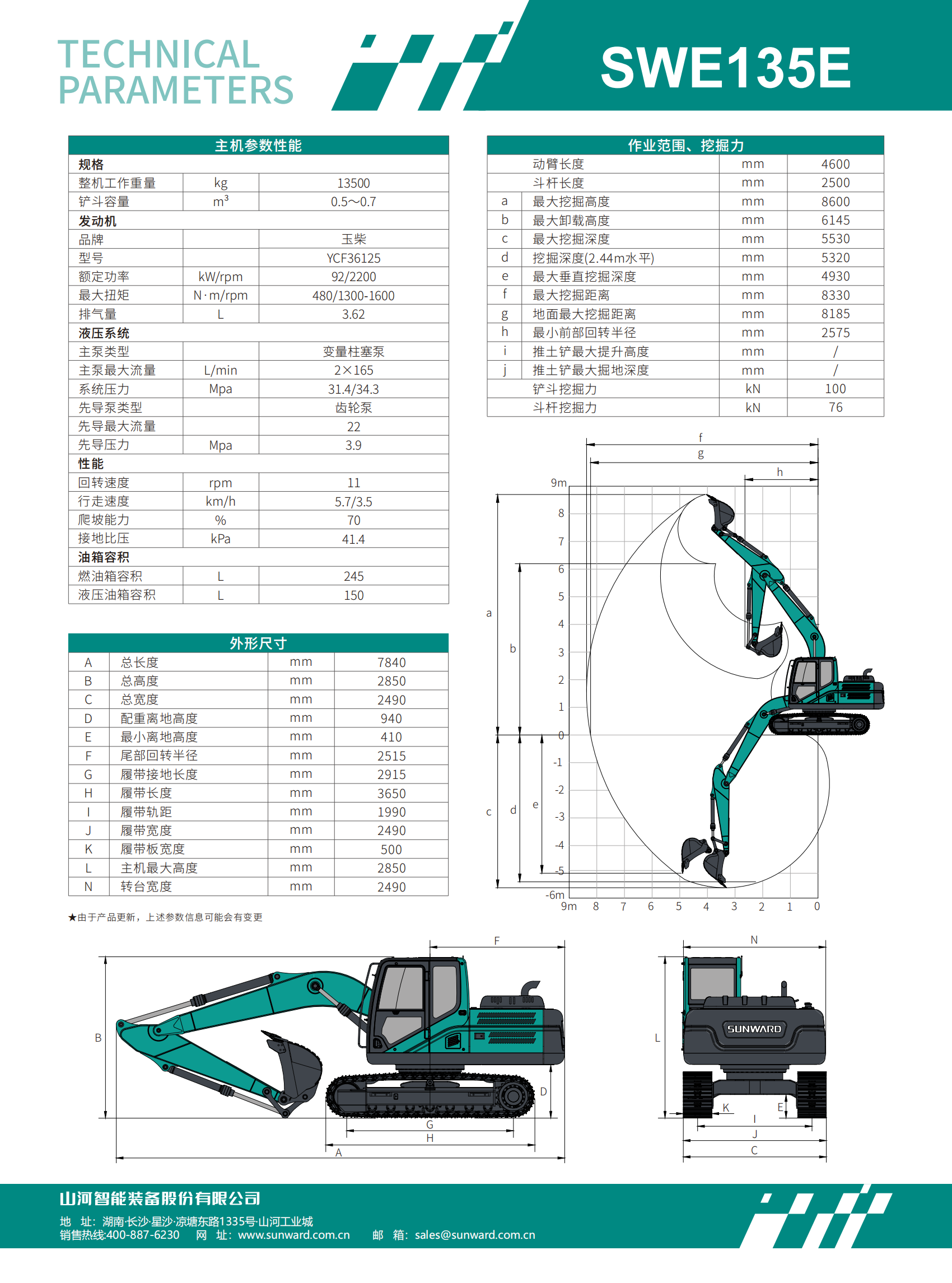 SWE135E 幼型挖掘机